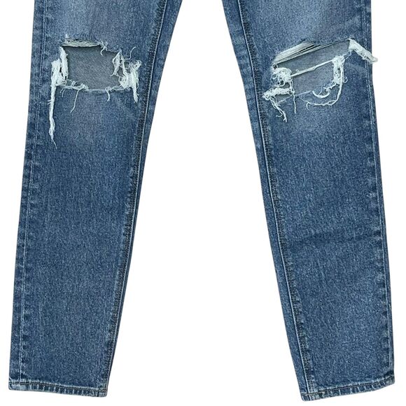 American Eagle 90s Skinny Ripped Destructed Stretch Jeans Size 4 - Picture 3 of 10